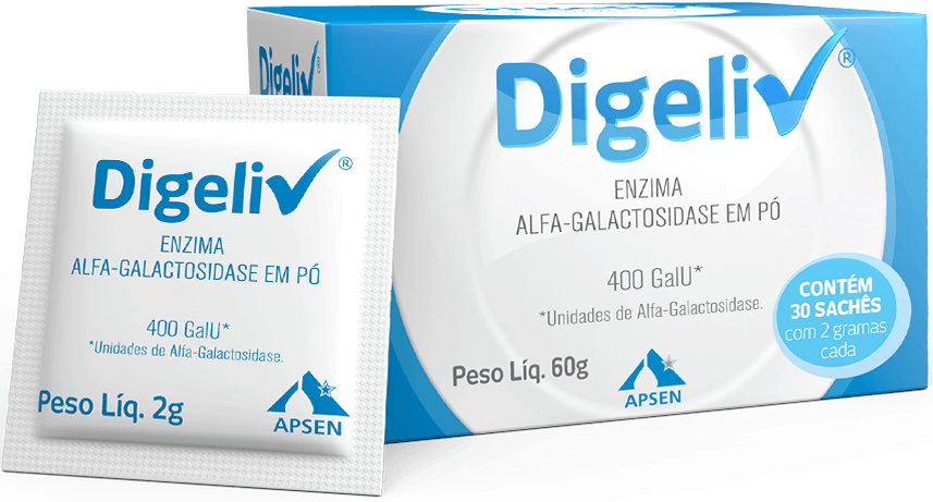 Digeliv: Enzima Alfa Galactosidade em pó